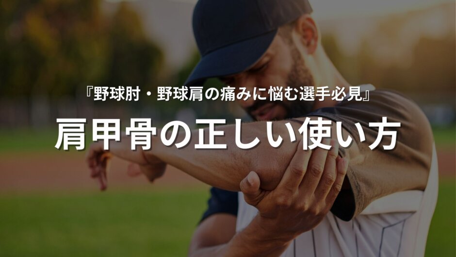 野球肘・野球肩の痛みに悩む選手へ肩甲骨の正しい使い方
